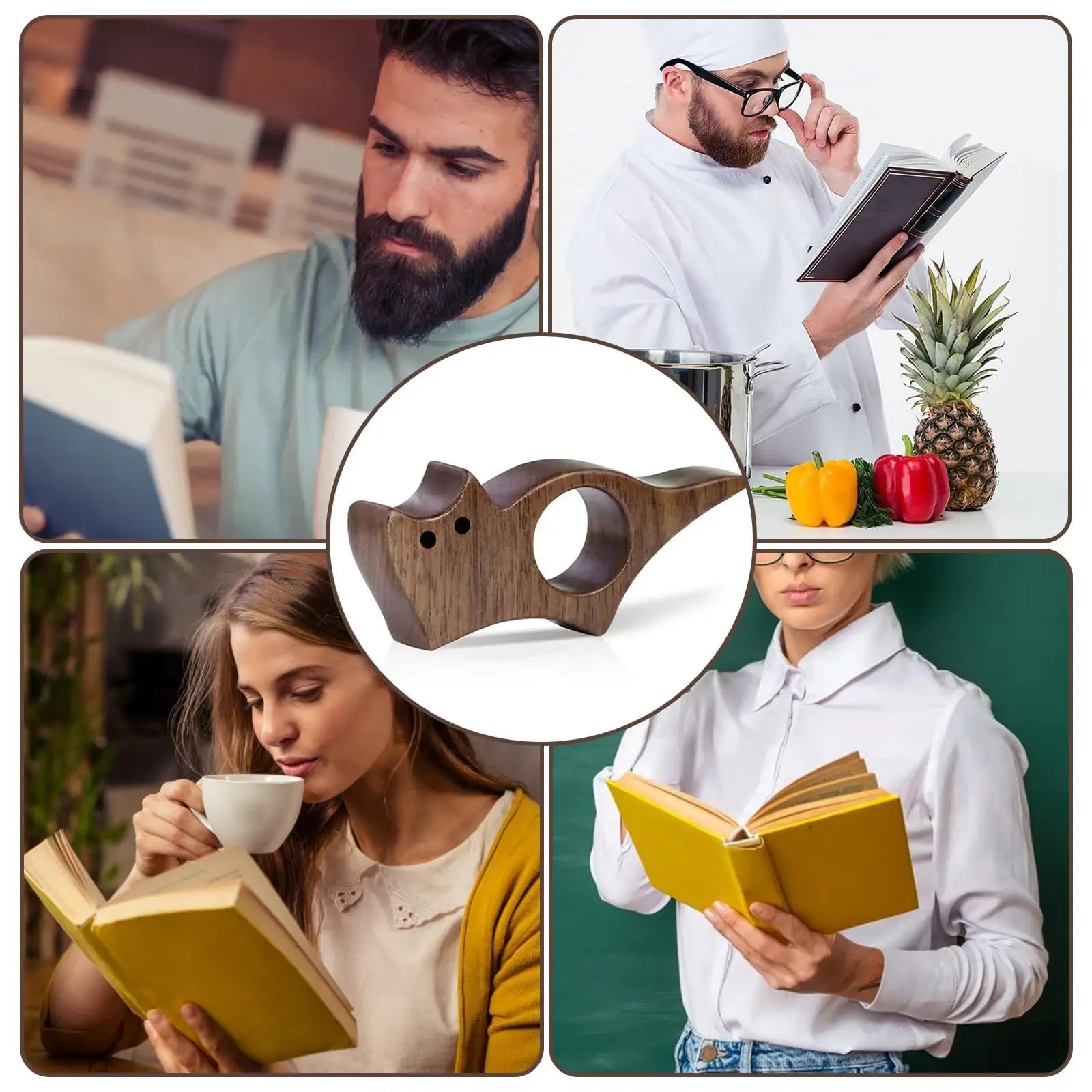 Wooden Cat Page Holder