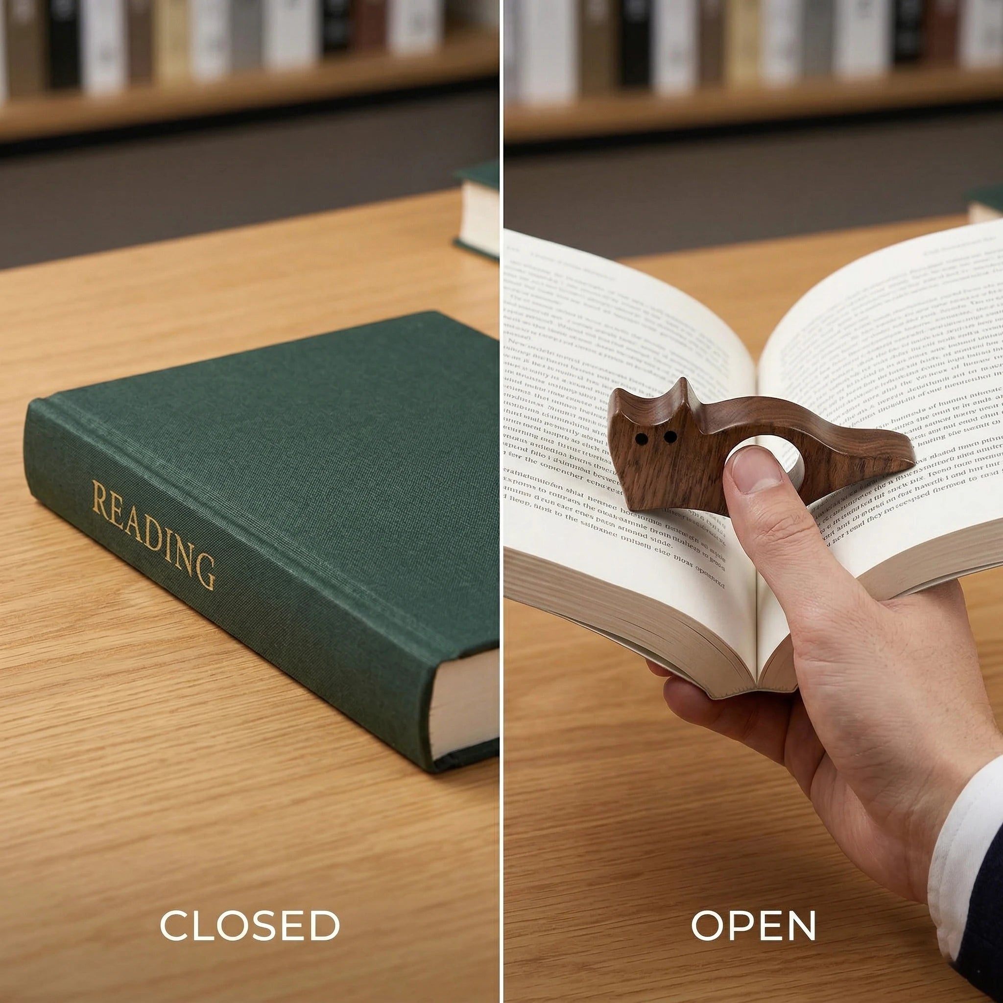 Wooden Cat Page Holder