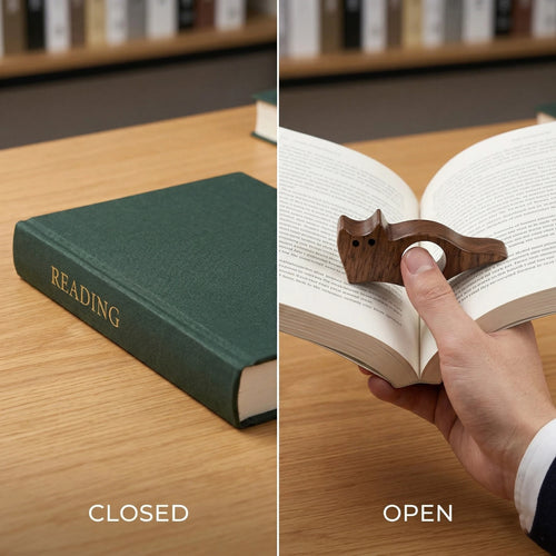 Wooden Cat Page Holder